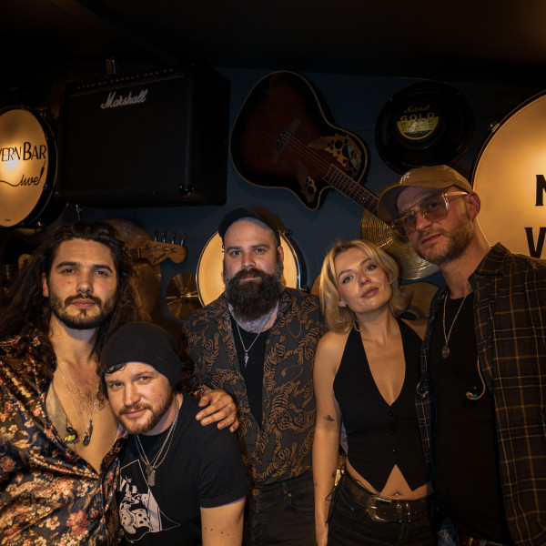the honey wedding band group photo marshall amp guitars